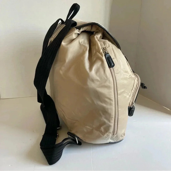 Charter Club Tan Ballistic Nylon with Leather Trim Backpack - Picture 6 of 15